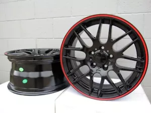 NEW SET OF 4 WHEELS 19" CSL STYLE BLACK RED LIP FITS BMW 3 4 5 SERIES Z3 Z4 - Picture 1 of 1