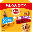 Pedigree Multipack with 24 Rodeo Duos Chicken and Bacon Flavour and 4 Jumbone