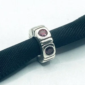PANDORA 925 Silver Trinity Red Spacer Charm CZ Cubic Zirconia Bracelet ALE - Picture 1 of 6