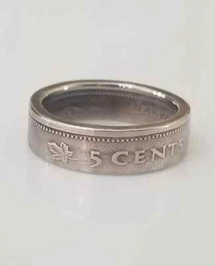 Kanada Münzring | Kanada 5 Cent Ring | Handarbeit Ring | Reisegeschenk | Unikat - Bild 1 von 4