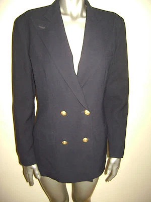 CHAQUETA BLAZER MUJER RALPH LAUREN talla 4 AZUL LANA ORO CRESTA BOTONES IMPRESIONANTE Foto 1 de 4
