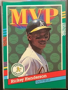 1991 DONRUSS RICKEY HENDERSON MVP CARD 387 NM+