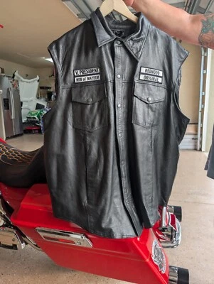 chaleco de cuero soa, 3XL, UNA PIEZA DE FANTASÍA  Foto 1 de 2