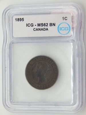 1895 CANADA MS62 BN ICG GRADED Canadian 1 CENT (BT576) - Image 1 of 4