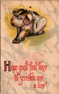 POSTCARD Vintage Comic Hope You'll Find Time To Scratch Me A Line - - Picture 1 of 2