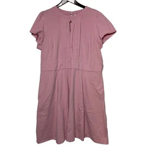 eShakti Pleated Bodice Keyhole Shift Dress Pink Sz 20W - Picture 1 of 10