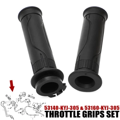 Juego de pares de empuñaduras de acelerador para Honda CB500F CBR500R 53140-KYJ-305 y 53160-KYJ-305 Foto 1 de 4