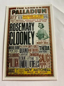 Rosemary Clooney Guy Mitchell Theatre Flyer Postcard London Palladium Music Hall - Picture 1 of 3