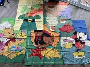 Vintage Lot of Embroidered Colorful Outdoor Garden Porch Flag Decorative Banners - Picture 1 of 9