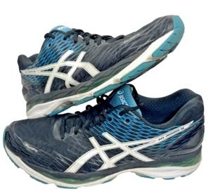 Zapatos Asics FluidFit Gel-Nimbus 18 Talla 11 T600N Negro Blanco Logo Azul Detalles Hombres - Imagen 1 de 9