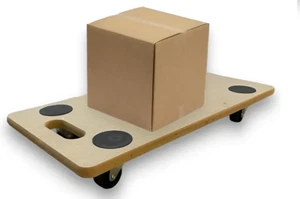 MDF Dolly Trolley Luggage Moving Platform Wooden 4x Wheeled Transport Cart 200KG - Picture 1 of 7