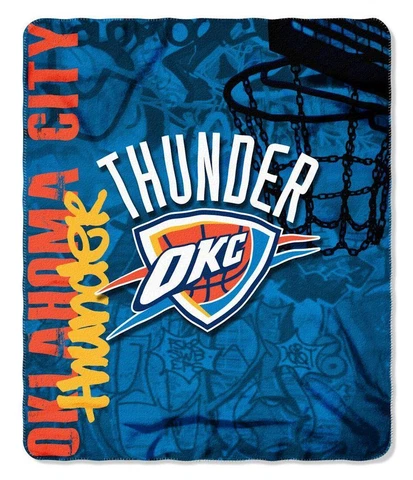 Oklahoma City Thunder 50x60 Fleece Blanket - Hard Knock Design [NEW] NBA Throw Cover