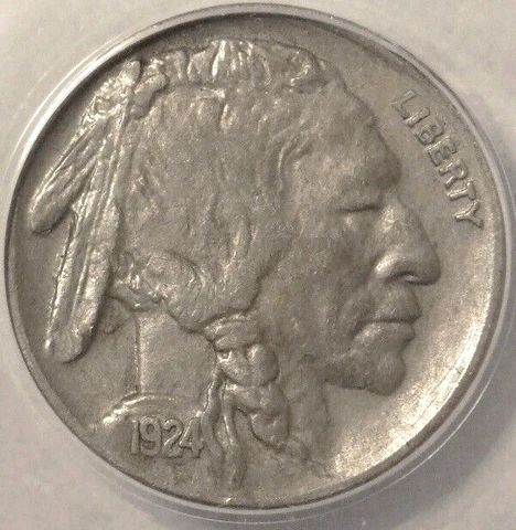 1924 D BUFFALO NICKEL, EXCEPTIONAL CONDITION, ANACS GRADED EF 45 Cover