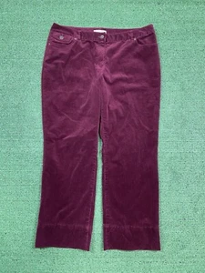 CRAZY HORSE - LIZ CLAIBORNE - WOMEN'S CORDUROY PANTS - SIZE 16 Red Maroon - Picture 1 of 11