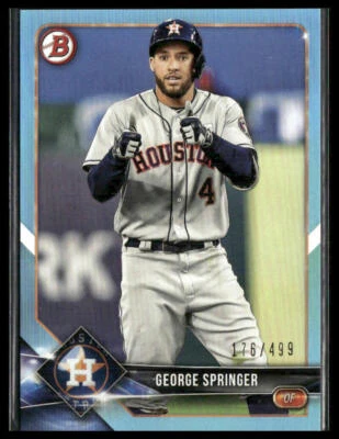 George Springer #14 2018 Bowman Sky Blue 176/499 - Image 1 of 2