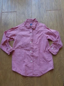 GAP EUC girl's sz XS red/white gingham cotton long sleeve blouse w/ruffles - Picture 1 of 5