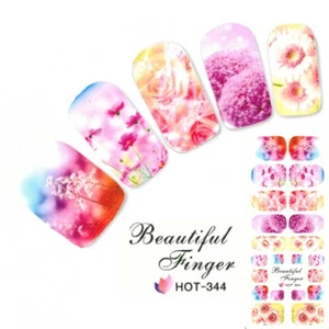Tattoo Nail Blumen Rosen Bläter Aufkleber Nagel Sticker Nägel Fuß Water Decal - Picture 1 of 2