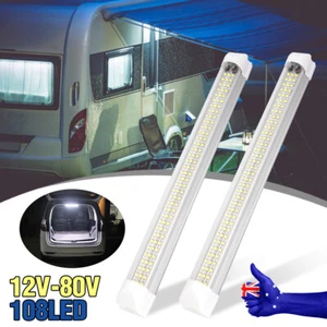 4x LED Strip lights Bar Car 12V/24V caravan boat fishing camping Interior lamp; - Picture 1 of 10