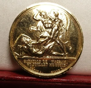 NAPOLEON Wagram battle 1809 FRENCH BRONZE 41mm MEDAL gilt Heracles Greek hero - Picture 1 of 2