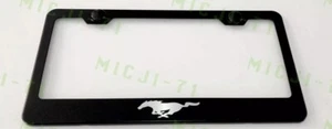 Mustang Logo Stainless Steel License Plate Frame Holder Rust Free - Picture 1 of 2