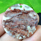 DY27858 28x3mm Natural Mexico Crazy Lace Agate Round Pendant Bead