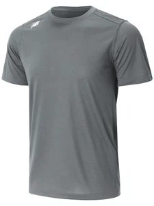 Men's New Balance Short Sleeve Tech Tee Sz Large TMMT500 - Dark Heather - Picture 1 of 3