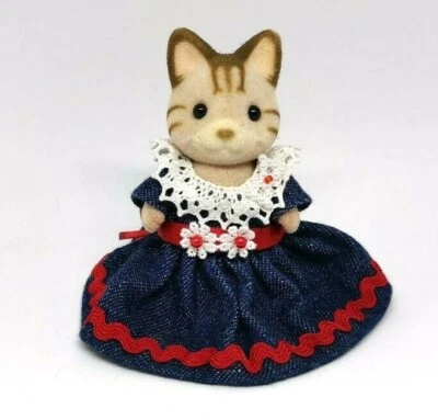 Japan Sylvanian Families GATTO A RIGHE FATTO A MANO VESTITO casa delle bambol... - Immagine 1 di 4