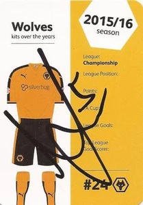 MIKE WILLIAMSON SIGNIERTE WÖLFE KITS ÜBER DIE JAHRE SAISONKARTE 2015/2016 + COA - Bild 1 von 1