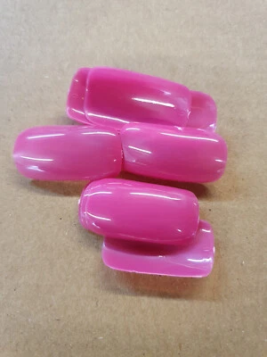 500x FUCHSIA HOT PINK FALSE FAKE ACRYLIC FULL COVER FRENCH NAILS TIPS ART MAKEUP - Image 1 of 2
