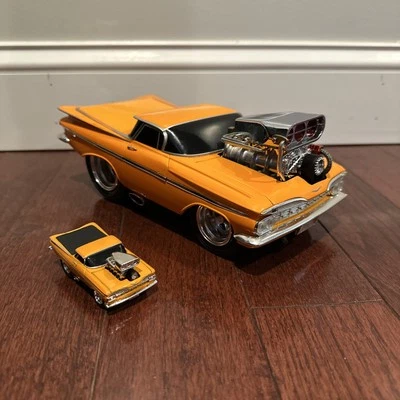 Muscle Machine 1959 Chevrolet El Camino Orange 1:18 Die Cast Rare And 1:64 - Image 1 of 4