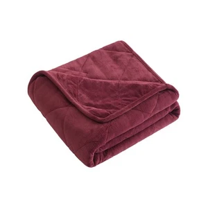 60" X 80" Red Velvet Quilted Plush 18 Pound Weighted Throw Blanket - Picture 1 of 9