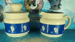 Vintage "WHEN IT RAINS IT POURS" Morton Salt Girl - Creamer & Sugar Bowl Set NIB - Picture 1 of 4