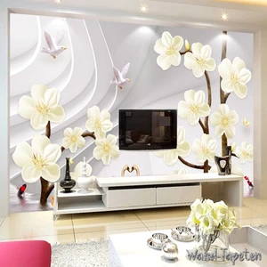 Fotomural no tejido papel pintado murales flor en relieve moderna joyería elegante 3746 - Imagen 1 de 5