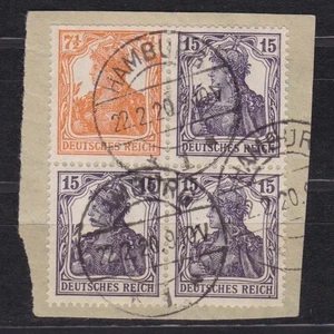 GERMANY 1917/18, Definitive combination from booklet, Used - Picture 1 of 2