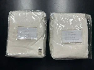Coppia Pannelli Tenda Lino Smerigliato Fienile Ceramica Bianco 96x100 - 2 paia disponibili! - Foto 1 di 7