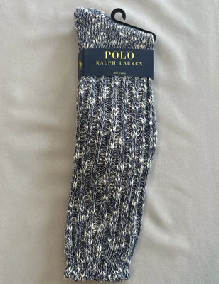 Polo Ralph Lauren Mujer Tejido Rodilla Calcetines Bota Calcetines Azul 1 Par 4-10.5 Foto 1 de 4