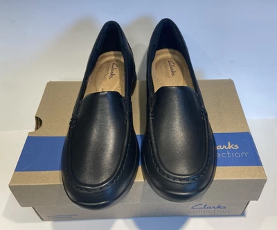 Clarks Ultimate Collection Leather/Textile Slip-Ons Ellowyn Lux Black 7.5 M NIB - Image 1 of 4