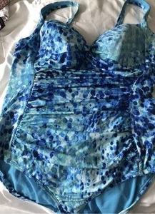 Marks & Spencer Blue Tummy Control Swimsuit 18 BNWOT - Picture 1 of 3