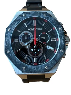 Roberto Cavalli by Franck Muller RV1G123P1011 Carbon Fiber Bezel 44m New Quartz - Image 1 of 4