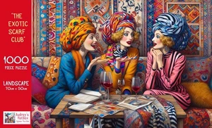 Audrey's Hat Box ~ Exotic Scarf Club 1000pc Jigsaw Puzzle (Australian Made) - Bild 1 von 2