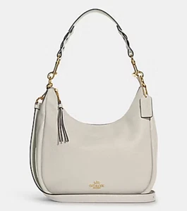 NWT Coach Jules Hobo Pebbled Leather Bag in Chalk - Picture 1 of 15