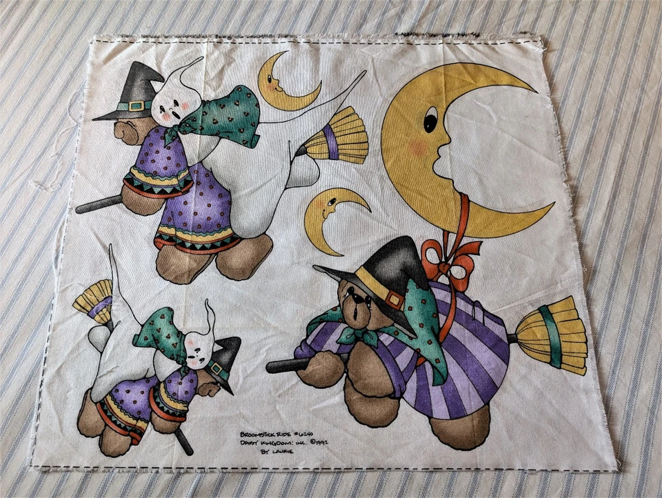 Panel de apliques de tela Daisy Kingdom BROOMSTICK RIDE 6240 vintage 1992 hágalo usted mismo manualidades Foto 1 de 1