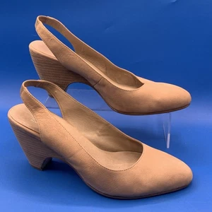 EILEEN FISHER Vero Cuoio Milla Slingback-Pump Nude Nubuk Niedriger Absatz Größe 11 - Bild 1 von 10
