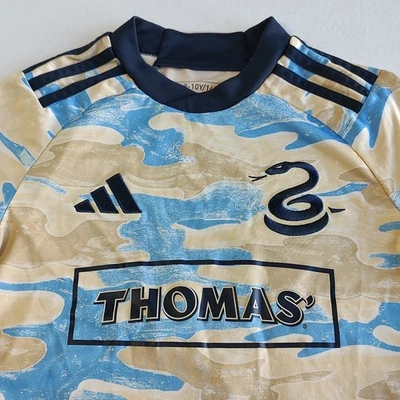Philadelphia Union Jack McGlynn Adidas Jersey YOUTH S Tan Camo 2023 MLS #16  - Image 1 of 4
