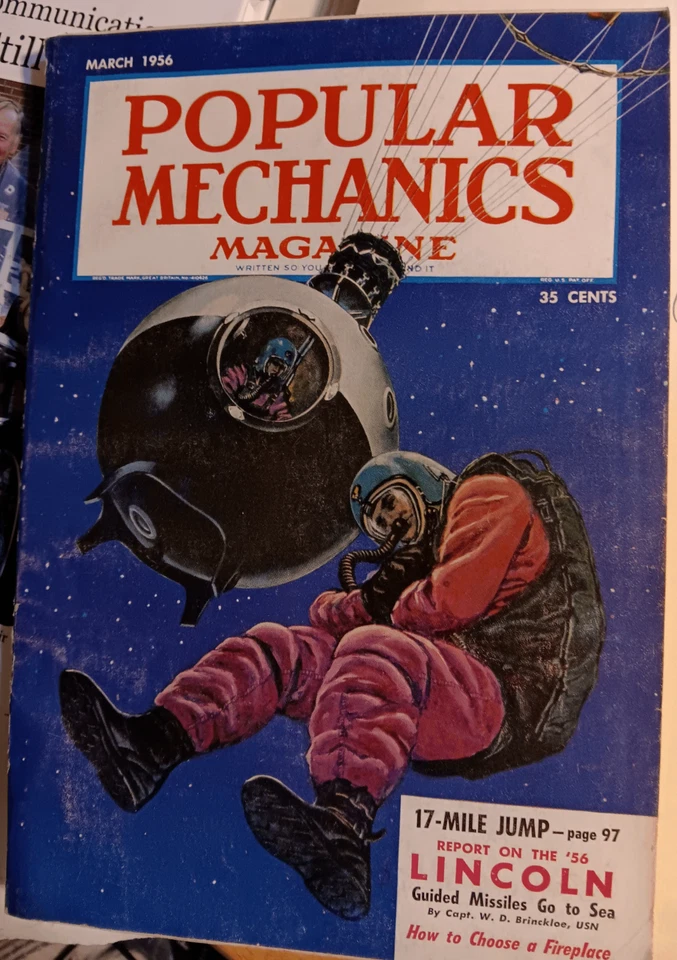Popular Mechanics March  1956 17 Mile Jump, 56 Lincoln, Guided Missiles go to se Foto 1 de 1