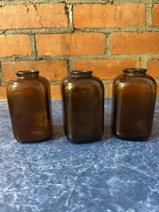 Antique Dark Brown Glass Snuff Bottles 3 Dot -4 Dot - Picture 1 of 6