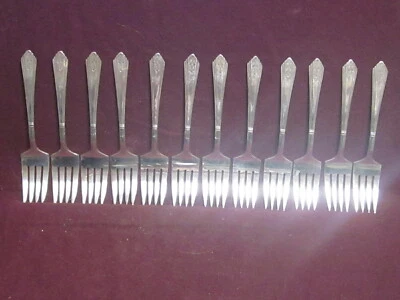 12 Silverplate CRUSADER DREXEL GARFO DE SALADA 6 1/8" sem mono     - Imagem 1 de 4