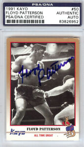 FLOYD PATTERSON AUTHENTIC AUTOGRAPHED SIGNED 1991 KAYO CARD #50 PSA/DNA 97702