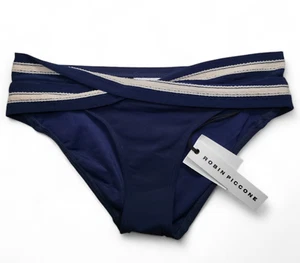 NWT ROBIN PICCONE Abi Twist Band Bikini Bottom indigo Women's Size XS, S, L - Picture 1 of 8