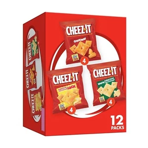 Cheez-It Baked Snack Crackers Variety Pack 12.1oz Box (12 Packs) Lunch Snacks - Picture 1 of 10